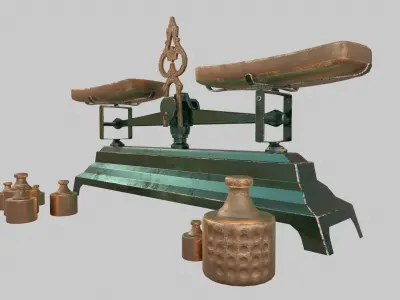  balance scale 3d model Free low-poly 3D model