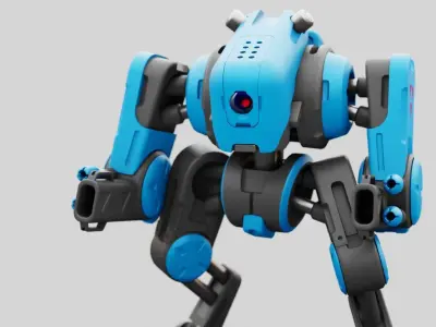 MILITARY BOT S-200 RIGGED 3D model