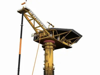 Oil Rig -Gullfaks Loading Buoy Low-poly 3D model