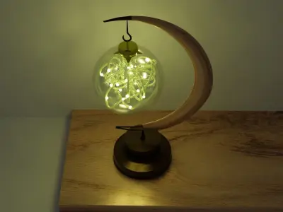 Antique night lamp  for decoration low poly Low-poly 3D model