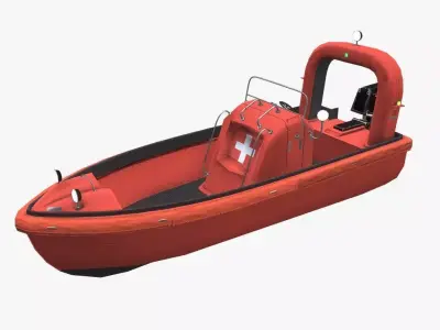 Fast Rescue Boat Low-poly 3D model