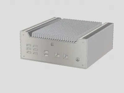   Passively cooled industrial computer with USB 3 3D model