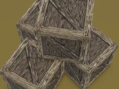 Wooden Box - Game Ready Low Poly PBR - 3D Model Low-poly 3D model