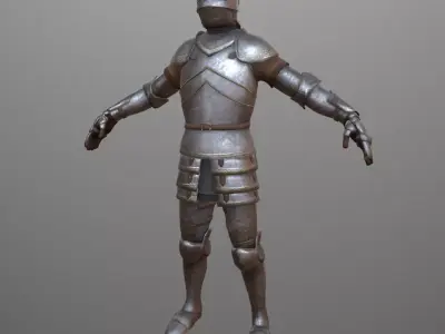 Knight in armor Low-poly 3D model