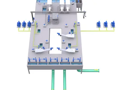 Wastewater treatment plant - industrial drainage kit 3D model