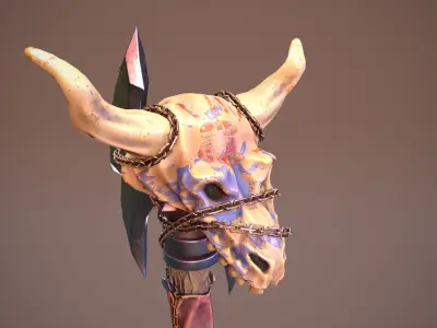 Bone Rage Axe Low-poly 3D model