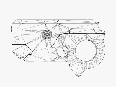 Sci-Fi Pistol Low-poly 3D model 3