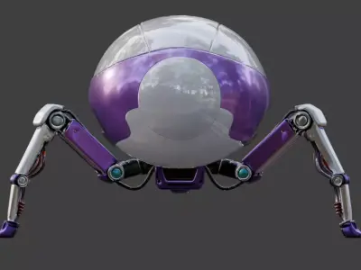 Futuristic Robotic Hacking Spider 3D  Low-poly 3D model