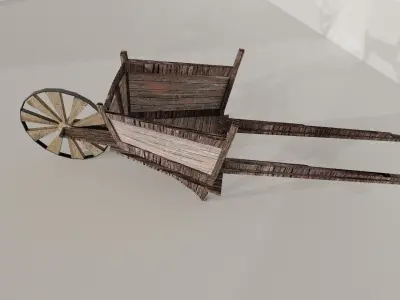 textured wheelbarrow Free 3D model