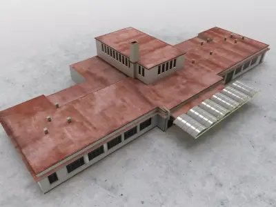 LKKV Old Terminal Low-poly 3D model