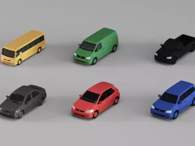 S00005 Stylized Vehicle Pack 3D print model