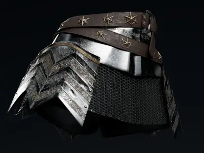  Female Knight Skirt Armor MidPoly 3D model