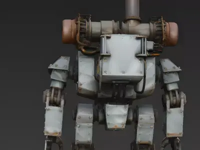 Ironclad Steam Walker 3D Model Low-poly 3D model