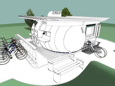 Cyclo Cafe Concept Free 3D model
