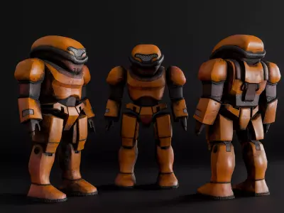 Stylized Sci-Fi Robot Character Low-poly 3D model