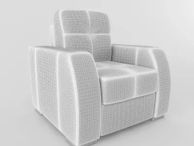 Chair leather recliner 3D model