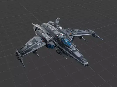 Future Hawk 3D Ship  Low poly Spaceship 3D Model Low-poly 3D model