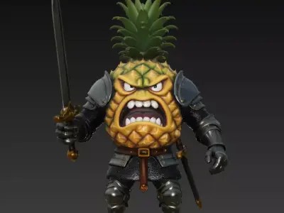 Pineapple Knight Low-poly 3D model