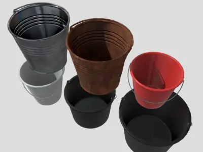 Bucket Pack Low-poly 3D model purchase
