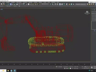 Excavator Mining 6015B Simplified Low-poly 3D model