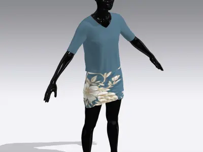 Woman Cloth Dress Low-poly 3D model