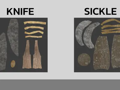 weapon sickle and knife 3D model