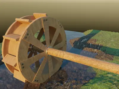Waterwheel 3D Model Free 3D model