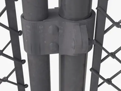 Chain Link Fence and Gate 3D model