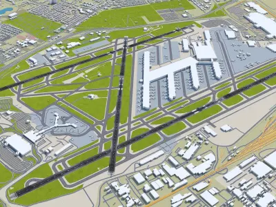 Louisville Airport 15km Low-poly 3D model