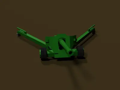 Lowpoly Anti Aircraftgun Low-poly 3D model