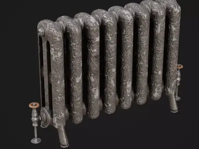 Old Radiator Game Ready Model Low-poly 3D model