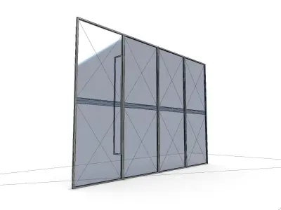 Interior Glass With Door SHC Quick Office LM Low-poly 3D model