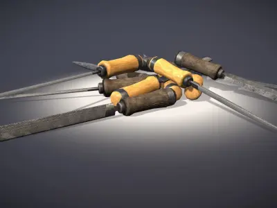 Files-Chisel Pack Low-poly 3D model