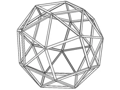 Wireframe Snub Cube 3D print model