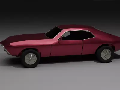 American muscle car Low Poly Game-ready Low-poly 3D model
