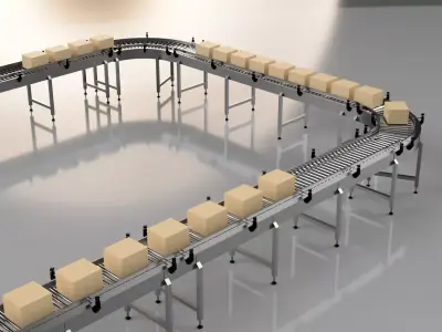 Conveyor Belt 3D Model 3D model buy