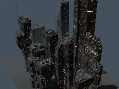 Alien Planet Sci-Fi Fantasy City 3D model purchase