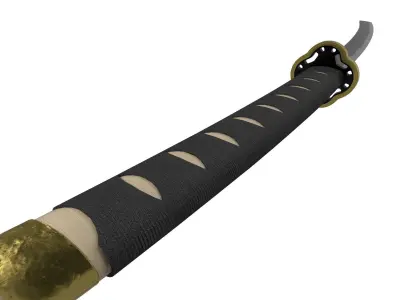 Katana Low-poly 3D model 5