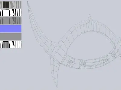 Deer horn knife Low-poly 3D model