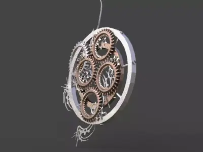 Edwardian  cog wheel Low-poly 3D model