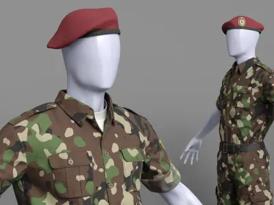  Green Camouflage Uniform Somali Soldier 