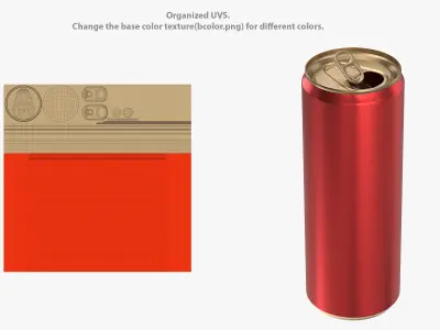 Sleek Aluminum Can 355ML Collection 3D model
