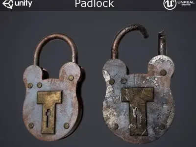 Padlock Low-poly 3D model get