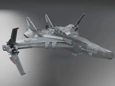 Scifi Spaceship Low-poly 3D model