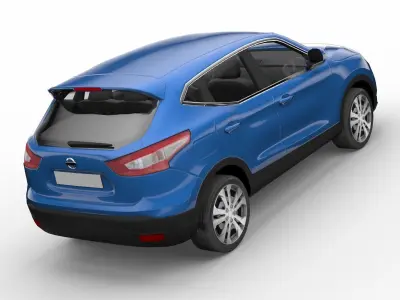 Nissan Qashqai SUV with interior low poly Low-poly 3D model
