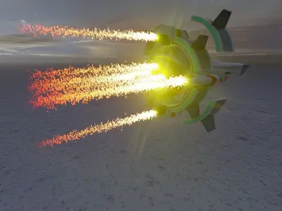 Futuristic 3D Space Ship 2023  2024 Model Fly vehicle Low-poly 3D model