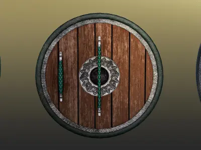 Viking Shield Low-poly 3D model 41