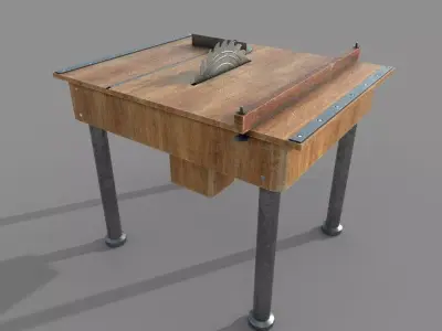 Circular Saw Bench Low-poly 3D model