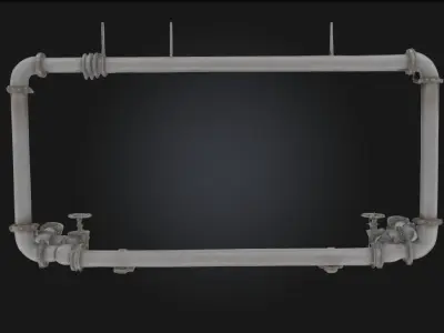 Pipe Network Structure Modular Industrial Piping System  3D model