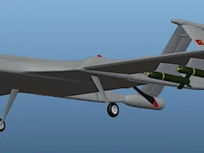 Bayraktar UAV - High Poly 3D model